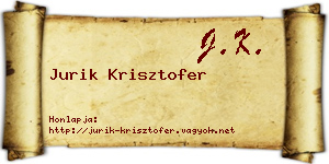 Jurik Krisztofer névjegykártya